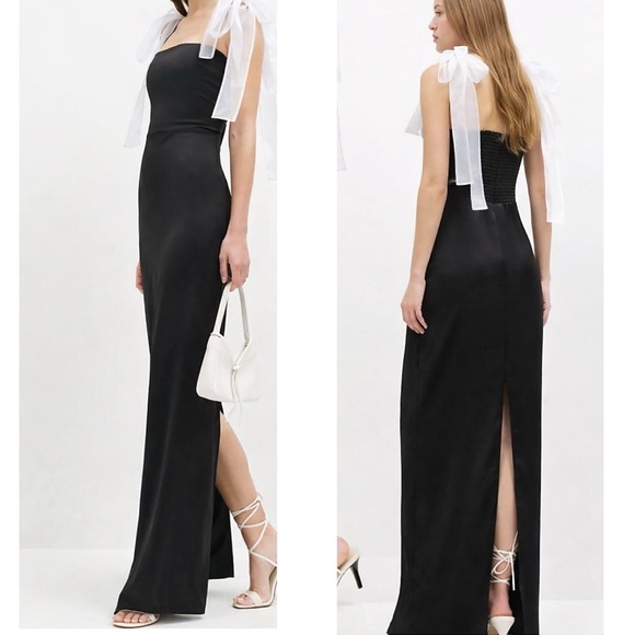 Reformation Dresses & Skirts - New Reformation Kacia Satin Bow Strap Dress